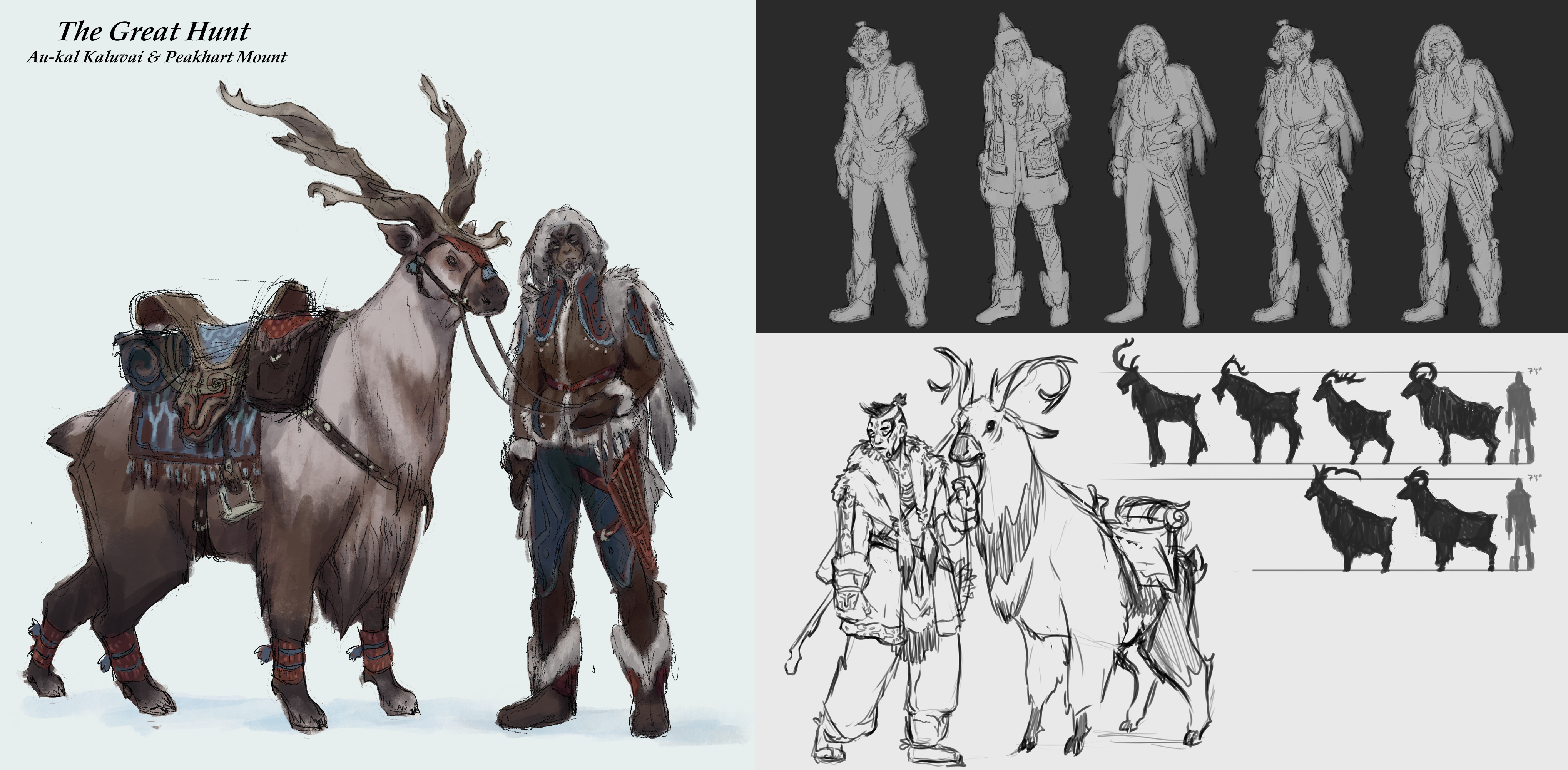 <h3>Hunter and Mount</h3>Concept for Mastering Imaginative Realism Mentorship