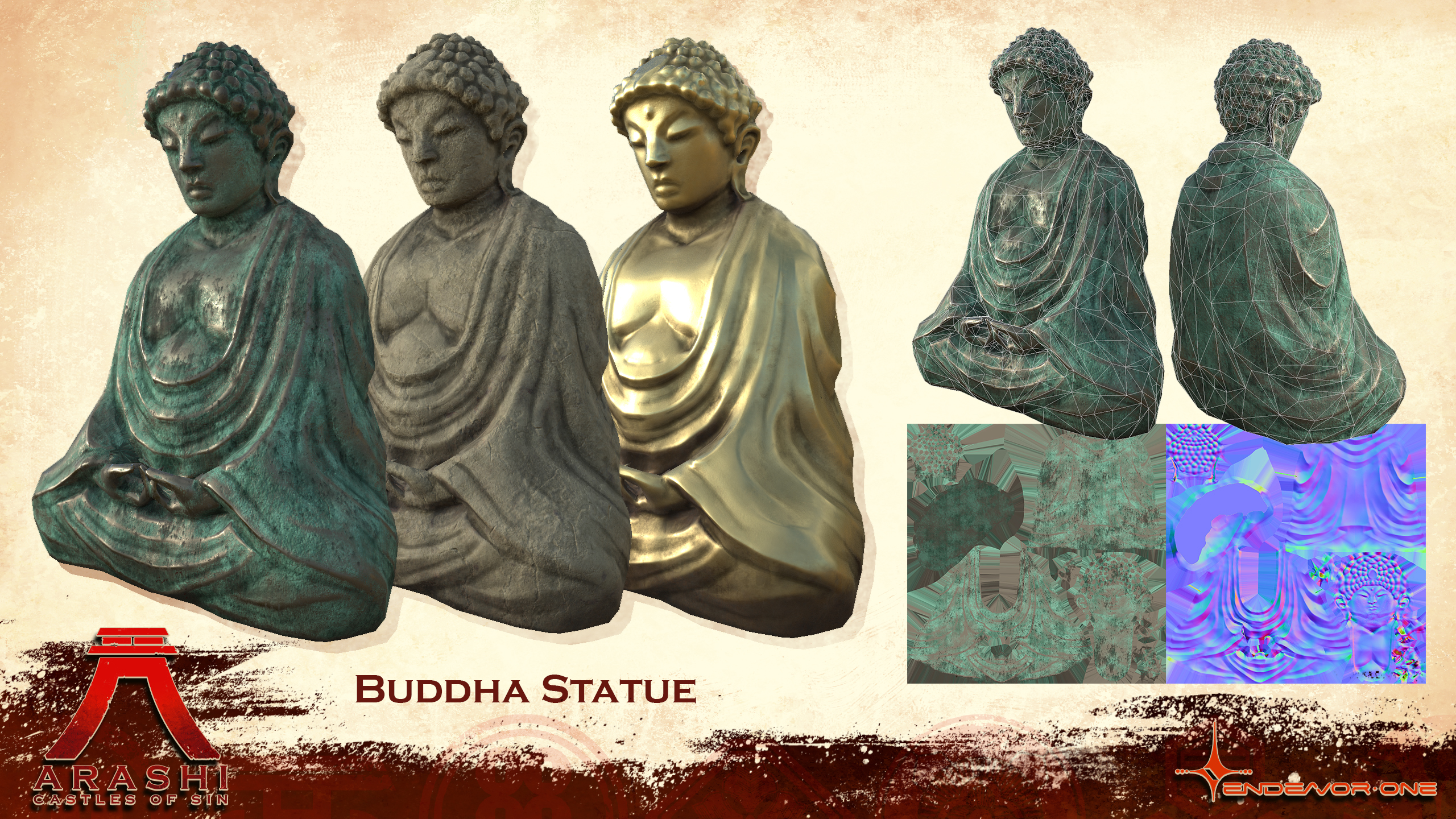 <h3>Buddha Statue Asset</h3>3DsMax, Zbrush, Substance Painter<br>2021<br>Arashi: Castles of Sin © Endeavor One